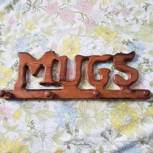 1970's "MUGS" Wooden Rack